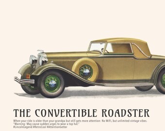 1933年リンカーン・コンバーチブル・ロードスターのポスター