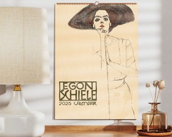 Expressionist Wall Calendar | Monthly Egon Schiele Masterpieces, Symbolic Art Gift Ideas for Art Enthusiasts