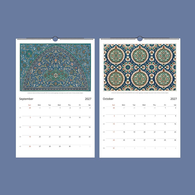 Islamic Wall Calendar – Arabic Calligraphy, Ancient Civilization, Semi ...
