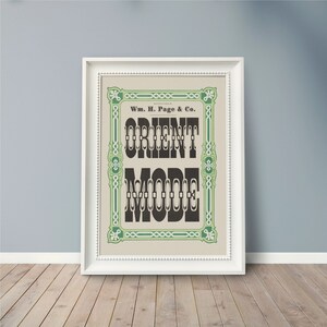 "Vintage Holzart Poster: ""Orient Mode"" Typografischer Druck."