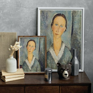 Amedeo Modigliani: Jeune fille en blouse | Contemporary Portrait Painting, Elegant Modigliani Print for Your Modern Wall Decor