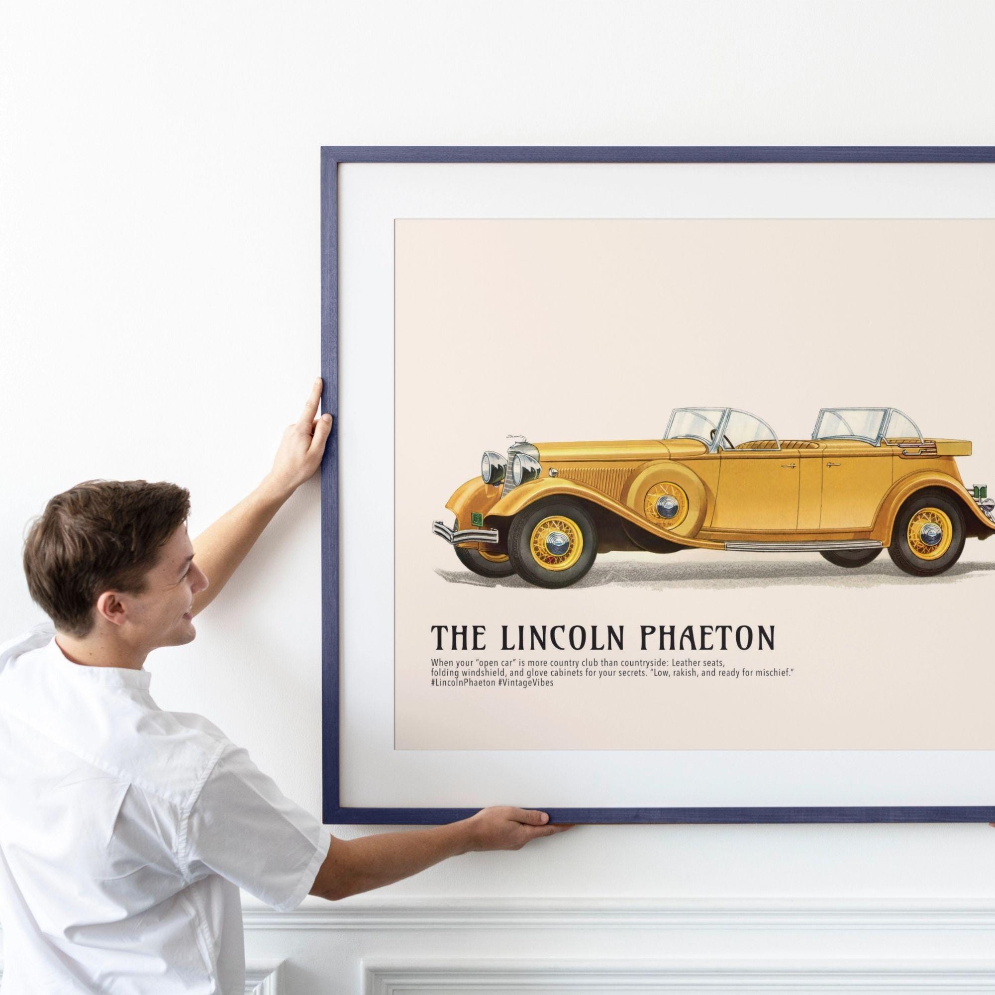 1933年リンカーンV-12フェートン、アメリカ車、自動車愛好家向け装飾