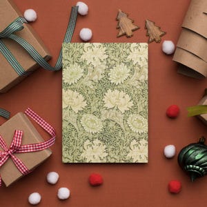 Cartões comemorativos William Morris Chrysanthemum – Conjunto de 10, design vintage de artes e ofícios, perfeito para amantes da arte e ocasiões especiais