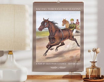 John Cameron Wandkalender - Pferderennen Kunst, Reitereleganz, seidenmattes Papier