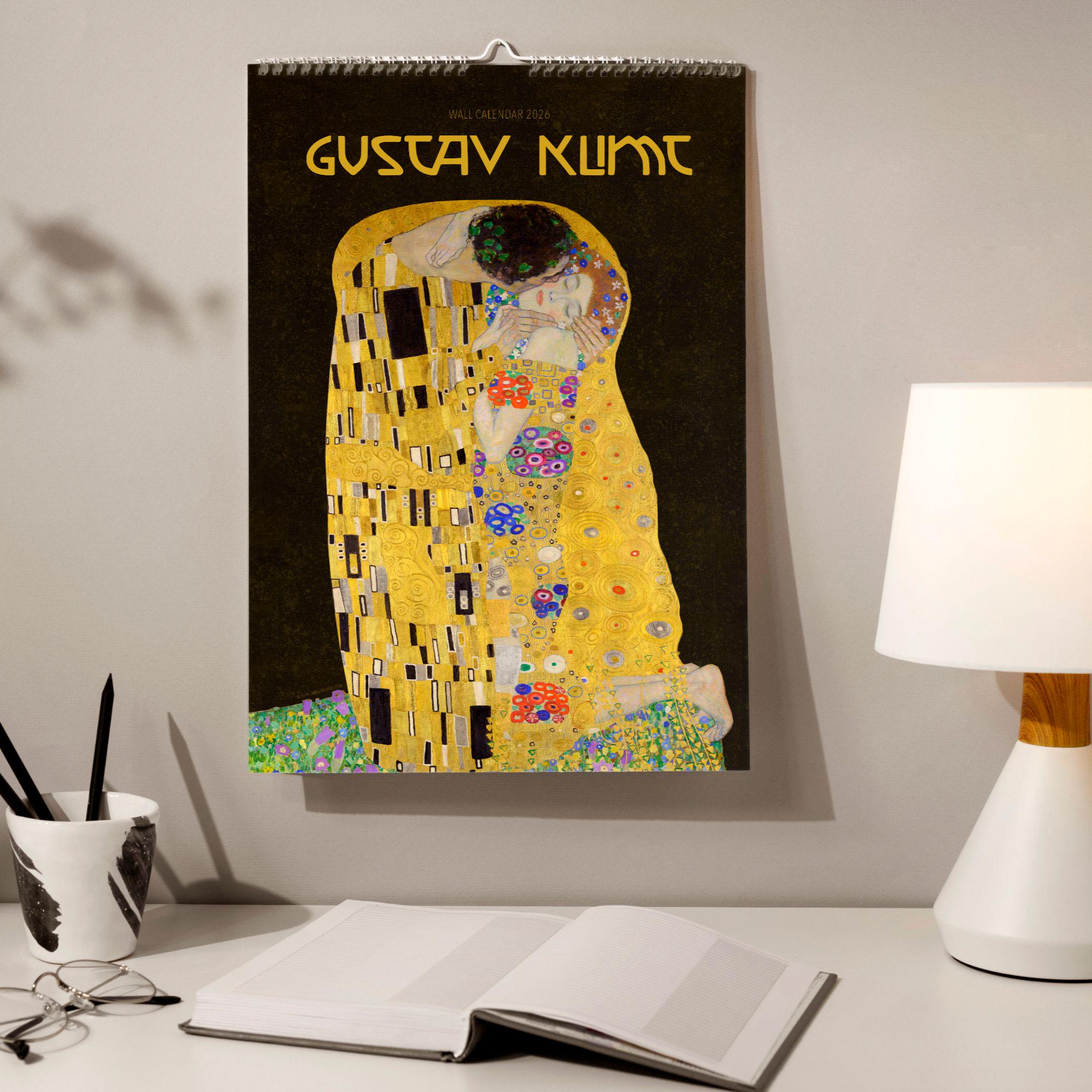 グスタフ・クリムトの壁掛けカレンダー - オーストリアの芸術家、接吻