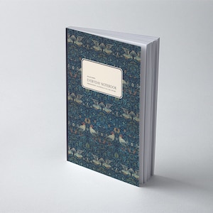William Morris: Birds, Victorian Arts and Crafts, Personalised Journal Book Gift