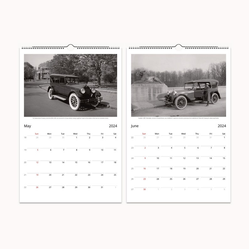2024 Wall Calendar Roaring Twenties Perfect Gift for Car Enthusiasts