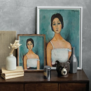 Amedeo Modigliani: Christina | Contemporary Portrait Painting, Elegant Modigliani Print for Your Modern Wall Decor