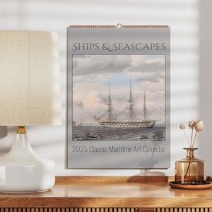 Maritime Heritage Wall Calendar - Elegant Ships & Seascapes Art, Ideal for Marine Enthusiasts