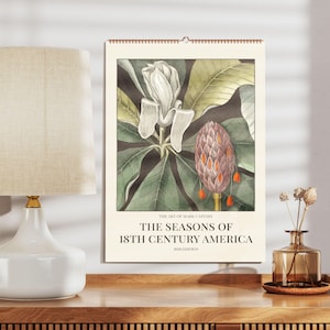 Calendario da parete con illustrazioni botaniche di Mark Catesby / Decorazioni per la casa di ispirazione vintage, calendario con illustrazioni botaniche e floreali da regalare
