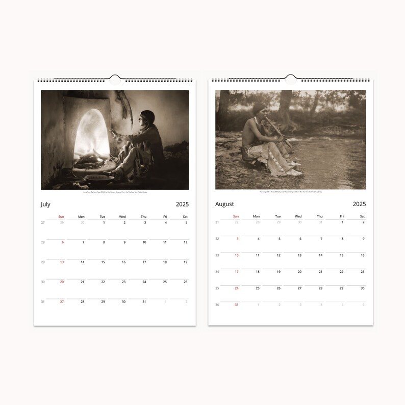 Native American Heritage Calendar Vintage Carl Moon Photography