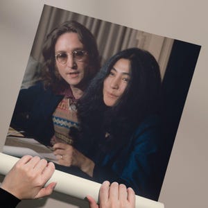 John Lennon and Yoko Ono Motivational Quote Wall Art – Monday Motivation Poster, Iconic Peace Activist Print, Inspirational Decor