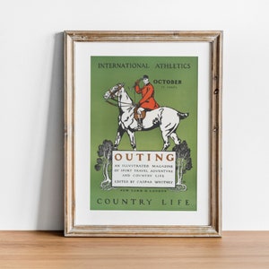 Edward Penfield 1900er Jahre Pferdesport Vintage Print | Retro Wandkunst für Sammler | Klassisches Jugendstil Werbeplakat