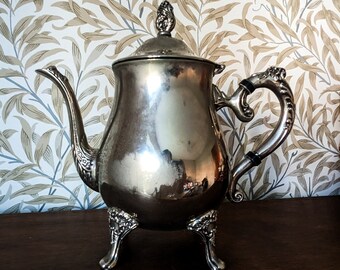 Beautiful Edwardian Style Silver Plated Tea Pot/ A1 silver plated piece perfect tea party styling