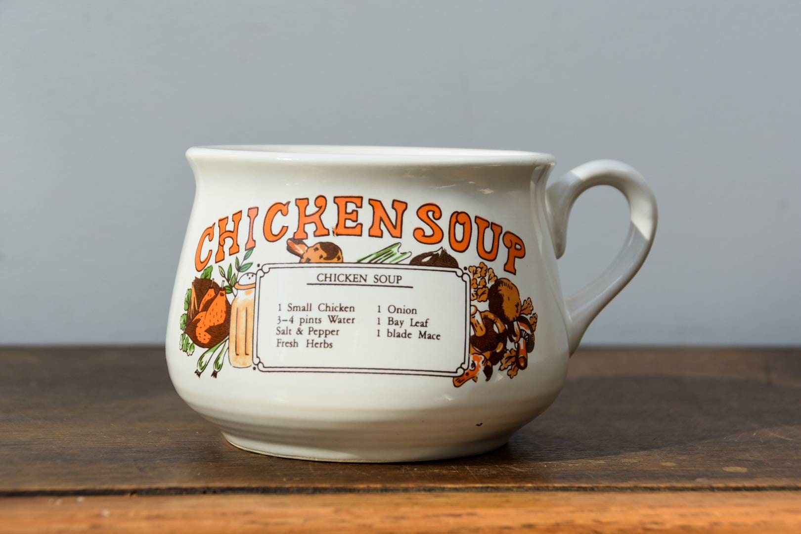 1970s Retro Soup Bowl / Mug / Coupe Chicken Soup Vintage Etsy