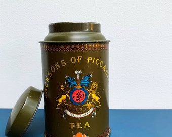Vintage Jackson of Piccadilly Early Grey Tea Tin Ltd Made by Robert Jackson /& Co London in the 1960s