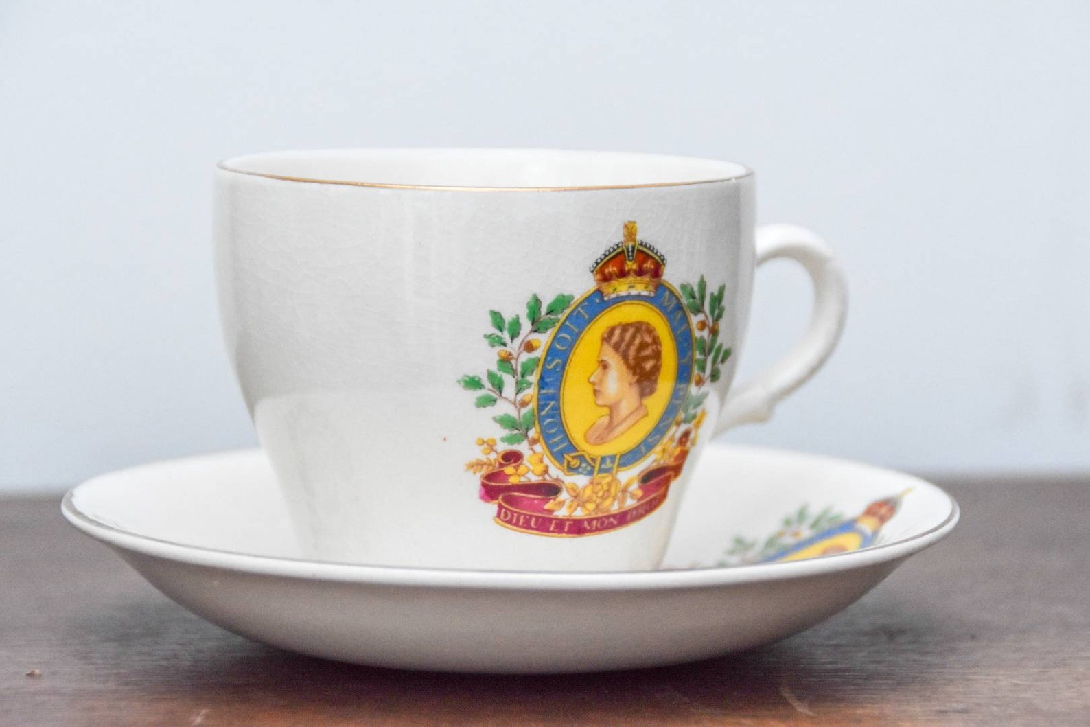 Queen Elizabeth II Tea Cup and Saucer Designed to Commemorate Etsy