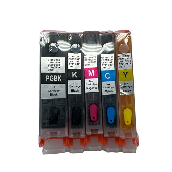 Canon Edible ink Cartridge PGI-270 CLI-271 PGI-250 cli-251 pgi-280 cli-281 pgi-220 cli-221 pgi-225 cli-226 5 Packs or 6 Packs