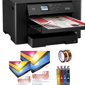 Wide Format Custom Sublimation Printer Bundle Epson WF-7310 with A3 sublimation paper print up to 13 x 19