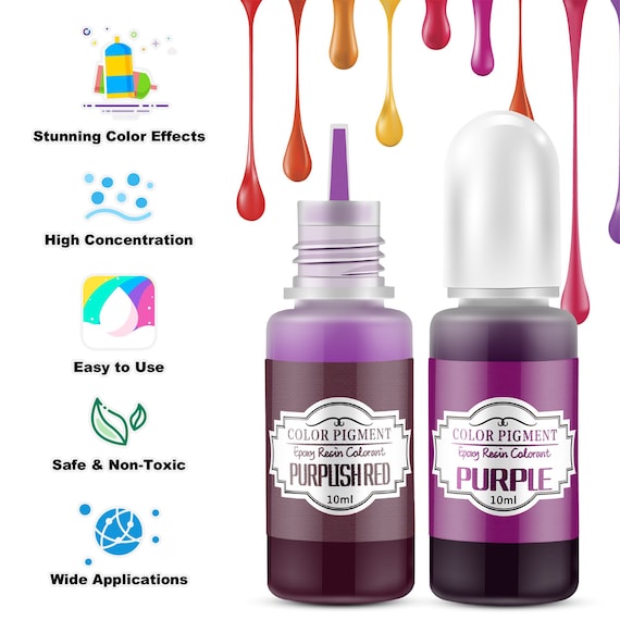 Epoxy Resin Pigment - 24 Color Liquid Epoxy Resin Colorant, Highly Concentrated Epoxy Resin Dye for DIY Jewelry Making, Resin Coloring for Paint, Craf