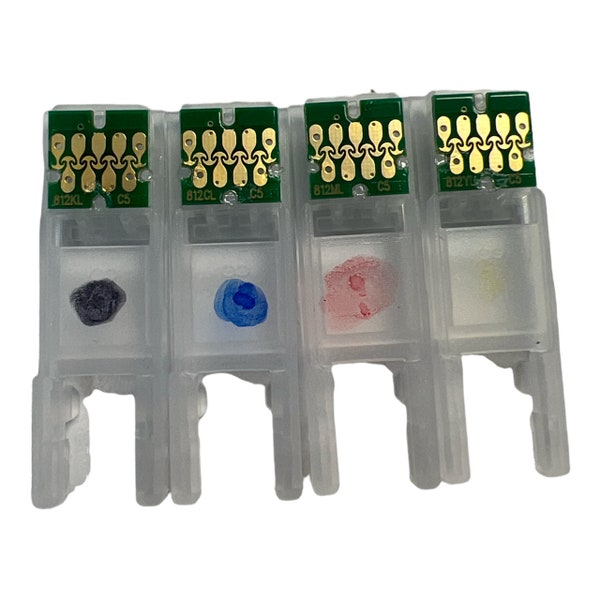 4X T812 812 XL Single Use Chip for Refillable Ink Cartridge for Epson Wf 7820 7840 7310  printer