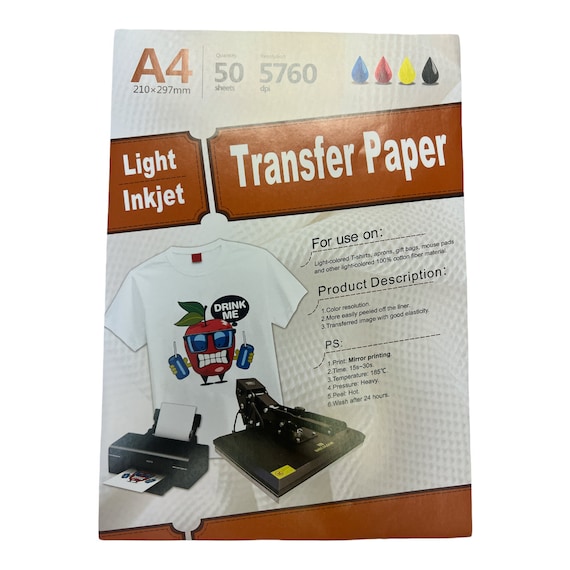 Inkjet Printable Heat Transfer Paper DARK LIGHT T-shirt Iron-on Bundle  Selection Sheets 8.5x11 A4 