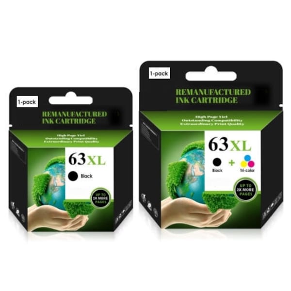 Remanufactured Ink Cartridge Replacement for HP 63 XL 63XL Envy 4520 4512 4516 Officejet 5255 5258 4650 Deskjet 1112 2132 3630 3632 3634
