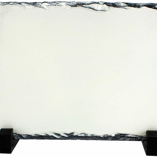 Sublimation Blank Rock Slate for Heat Press Transfer Photo, Image, Picture Frame, Glossy White Sublimate Coating Slate