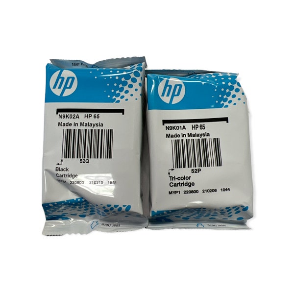 Genuine Hp 65 Black & Tri-color Ink Cartridge N9K02AN Factory Sealed Original Bag Expiration 2024