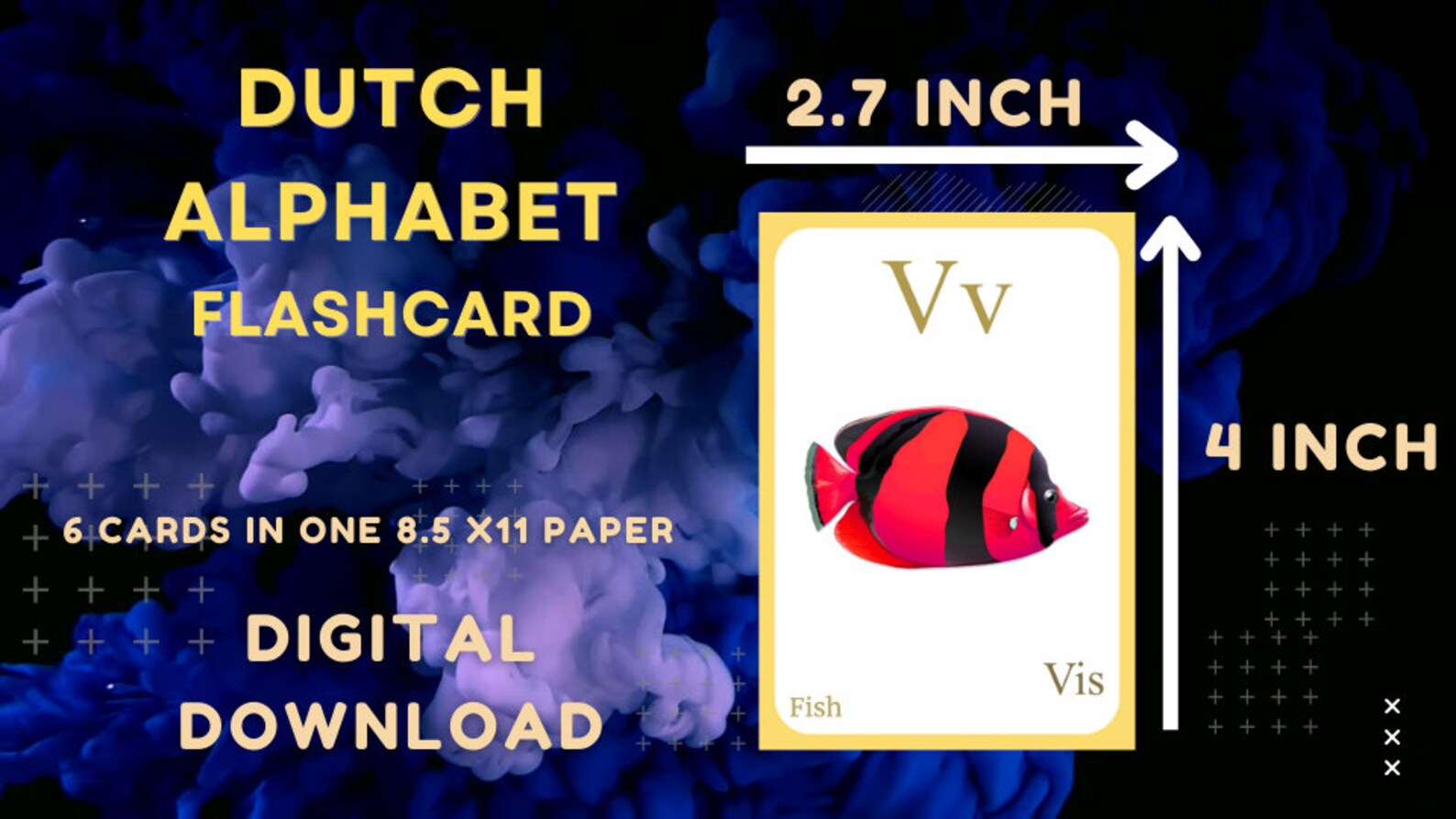 DUTCH Alphabet FLASHCARD With Picture Learning DUTCH Dutch Etsy