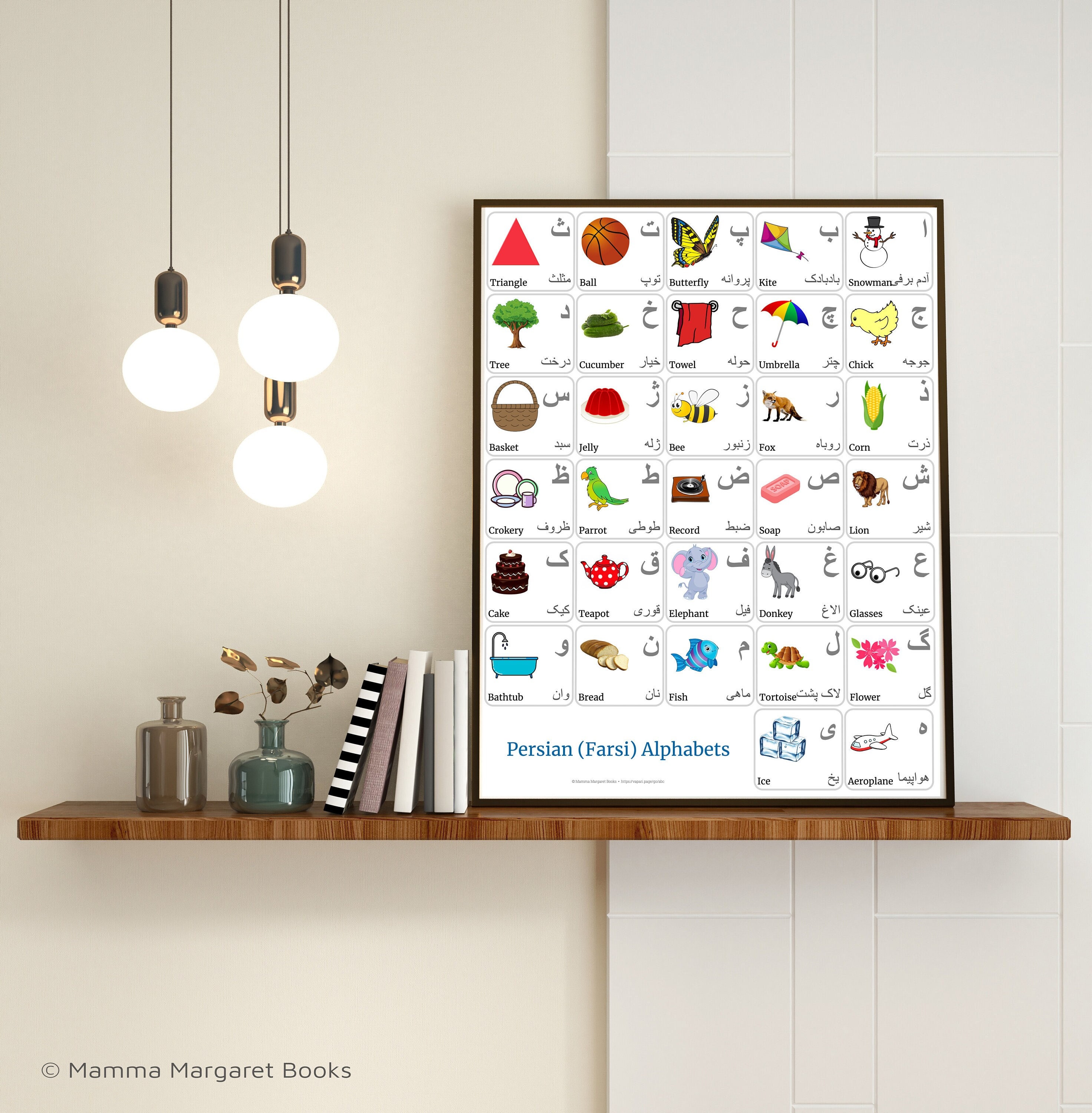 FARSI Alphabet CHART Printable Art, Persianfarsi Language Digital Print