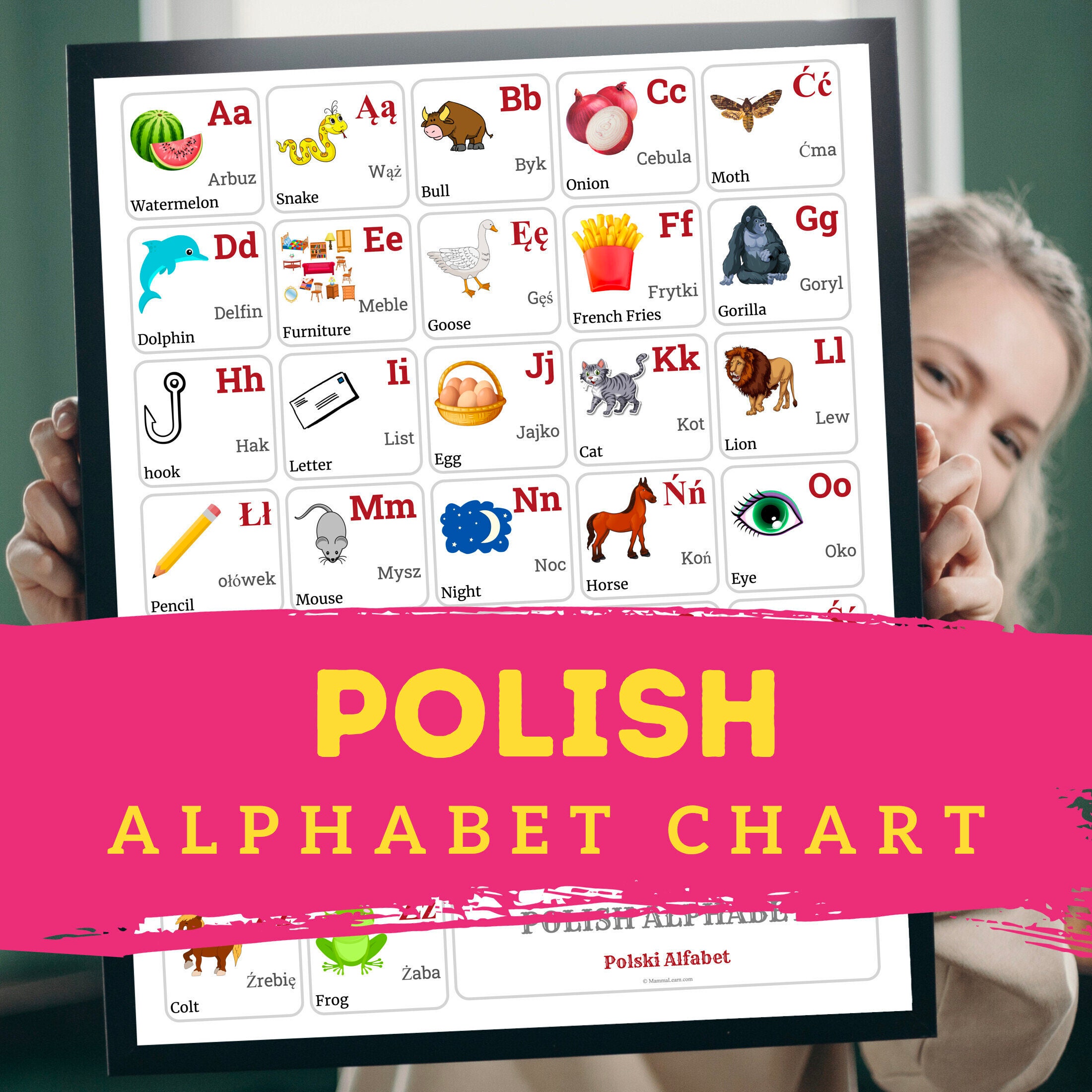 POLISH Alphabet POSTER Print With Words and English Etsy