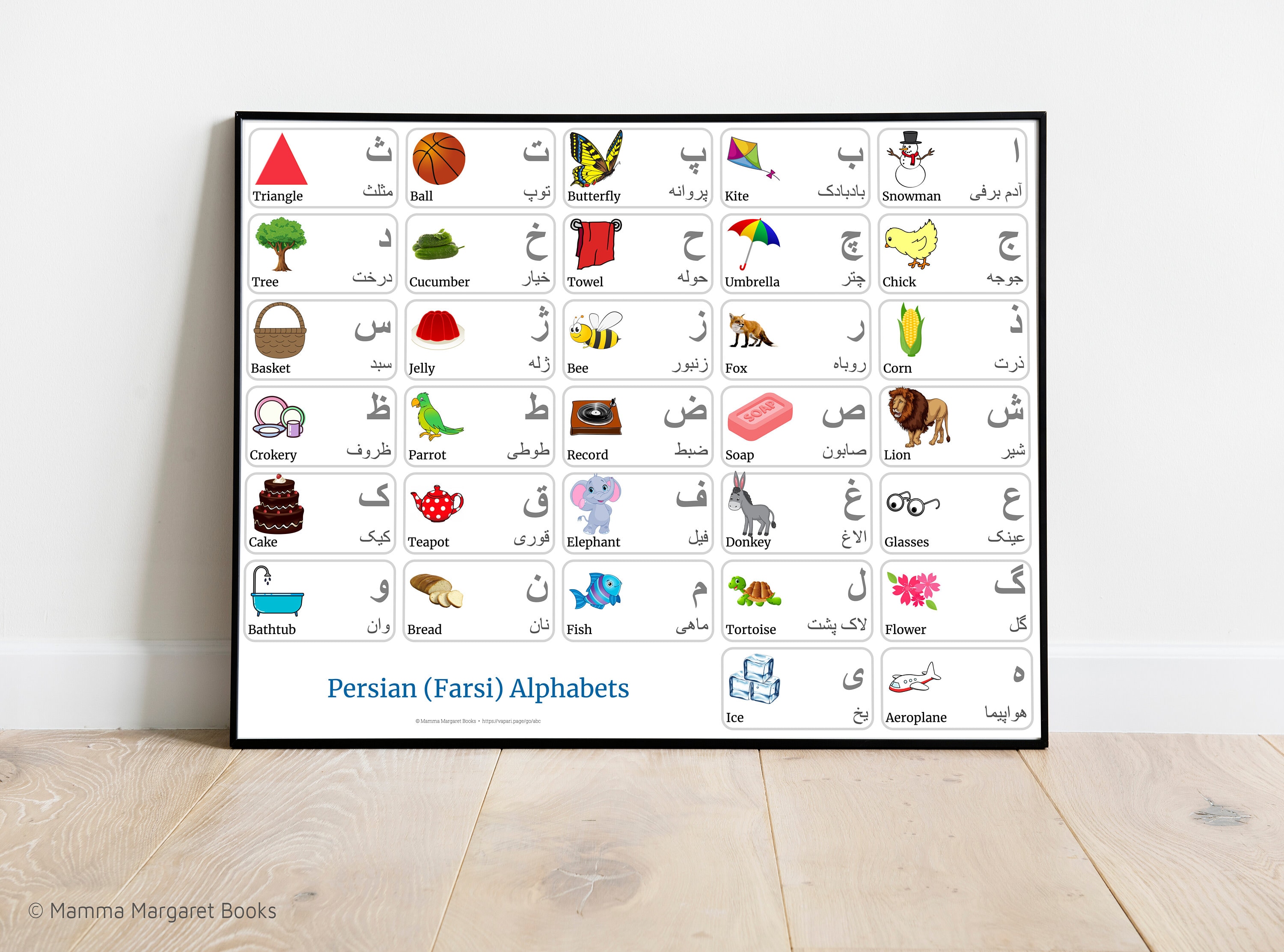 FARSI Alphabet CHART Printable Art, Persianfarsi Language Digital Print