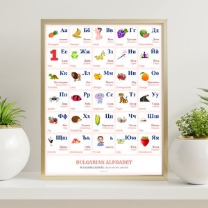 BULGARIAN Alphabet POSTER / Chart With Words and English - Etsy