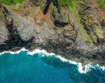Na'Pali Coastline - Photography Prints - Hawaii - Kauai - Home Decor - Wall Art - Vertical - Ocean - Coastline - Tropical - Ocean - Jungle