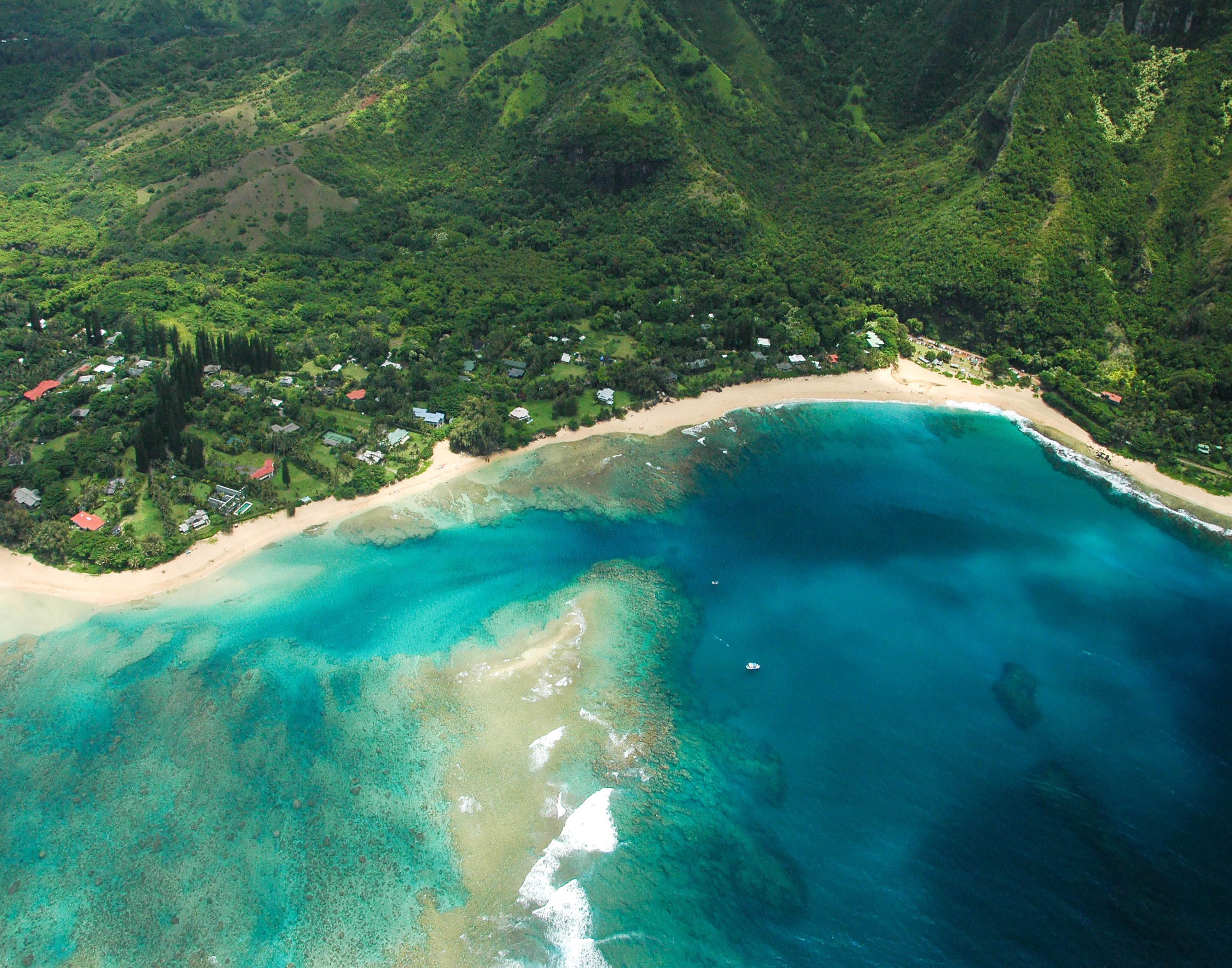 Aerial View of Tunnels Beach Photography Print Kauai Etsy