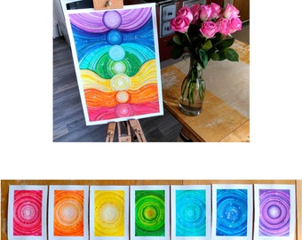 Personal Chakra Healing Painting (A6 or A5, Customizable)