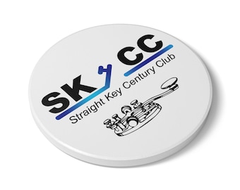 SKCC Ceramic Coaster - Straight Key Century Club, Ham Radio, Amateur Radio, Morse Code, CW, Straight Key, Bug and Cootie