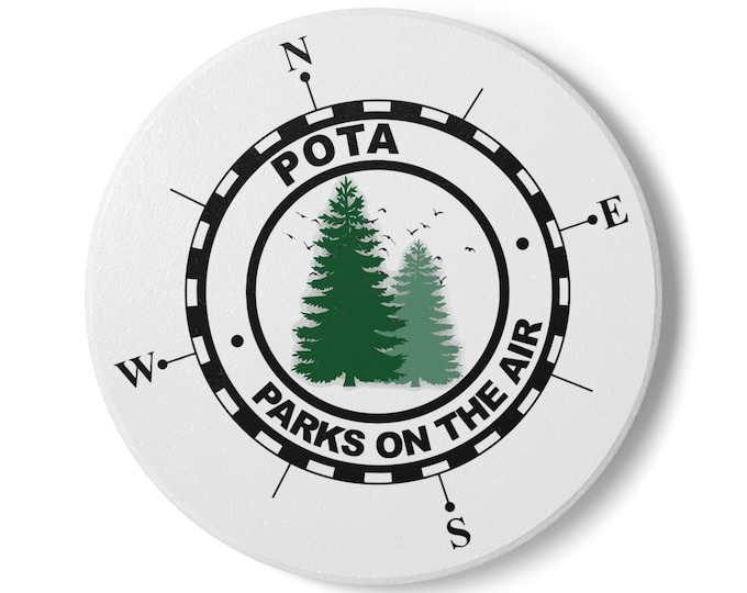 Ham Radio CQ POTA Ceramic Coaster