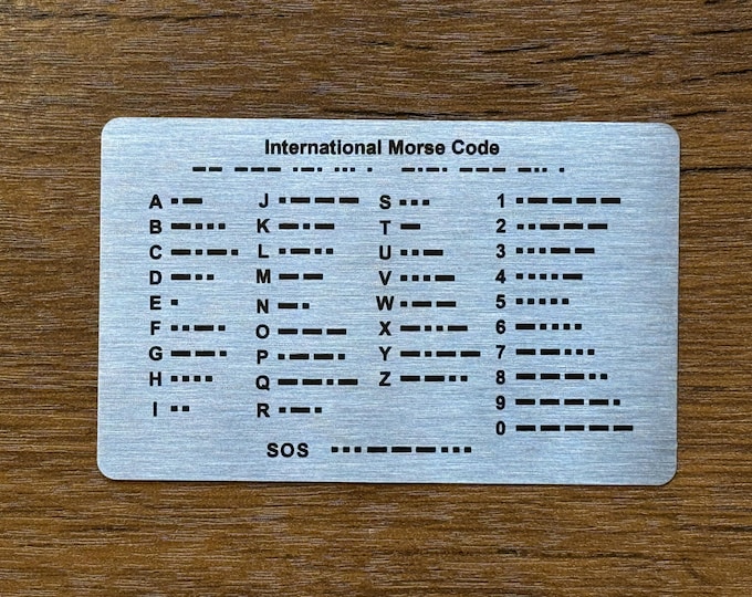 Morse Code Ham Radio Wallet Card - EDC (Prime Stainless Steel, No PVC, No Plastic)