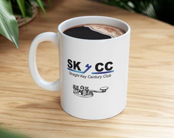 SKCC Mug - Straight Key Century Club, Ham Radio, Amateur Radio, Morse Code, CW, Straight Key, Bug and Cootie