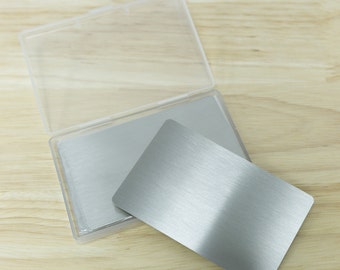 10 PCS Brushed 304 Stainless Steel Blank Plate Thick 0.5mm Metal Business Cards 86X54mm (Ready to Engrave)