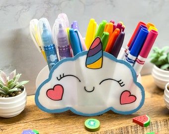 Unicorn Pencil holder for school kids or girls, Coloring your own  Unicorn Marker holder, Made in Detroit, USA.