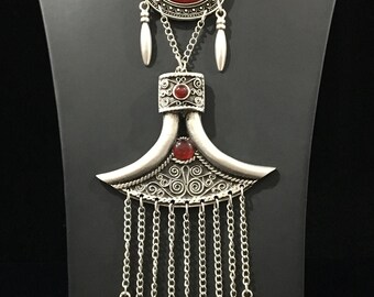Statement Long Boho Gypsy Necklace Afghan Tribal Fashion Jewelry Vintage Style Statement Long Boho Gypsy Necklace Afghan Tribal Fashion Jewelry Vintage Style