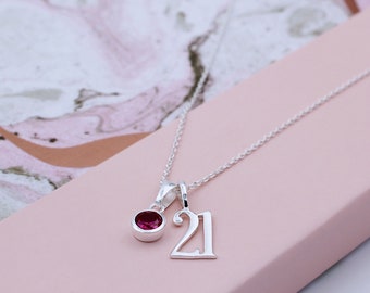 Sterling Silver Twenty-one Birthstone Necklace