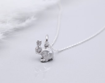 Pastel Easter Bunny Pendant Necklace Rabbitt Head Petite Bunny Necklace Bunny Silhouette Pendant Easter Gift Mini BUNNY HOP Necklace