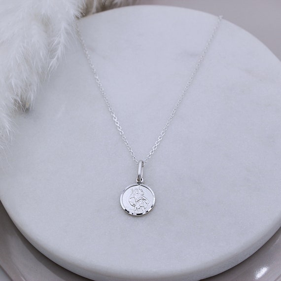 Small Sterling Silver or Gold Plated St Christopher Necklace Etsy UK