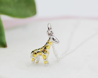 Sterling Silver & Yellow Gold Giraffe Necklace