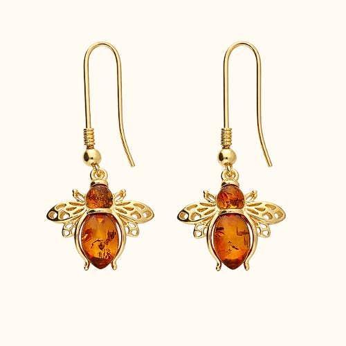 Ape pendente vintage fatta a mano in argento sterling su un nido d'ape con gioielli donna ambra baltica, regalo per mamma moglie sorella - Italia