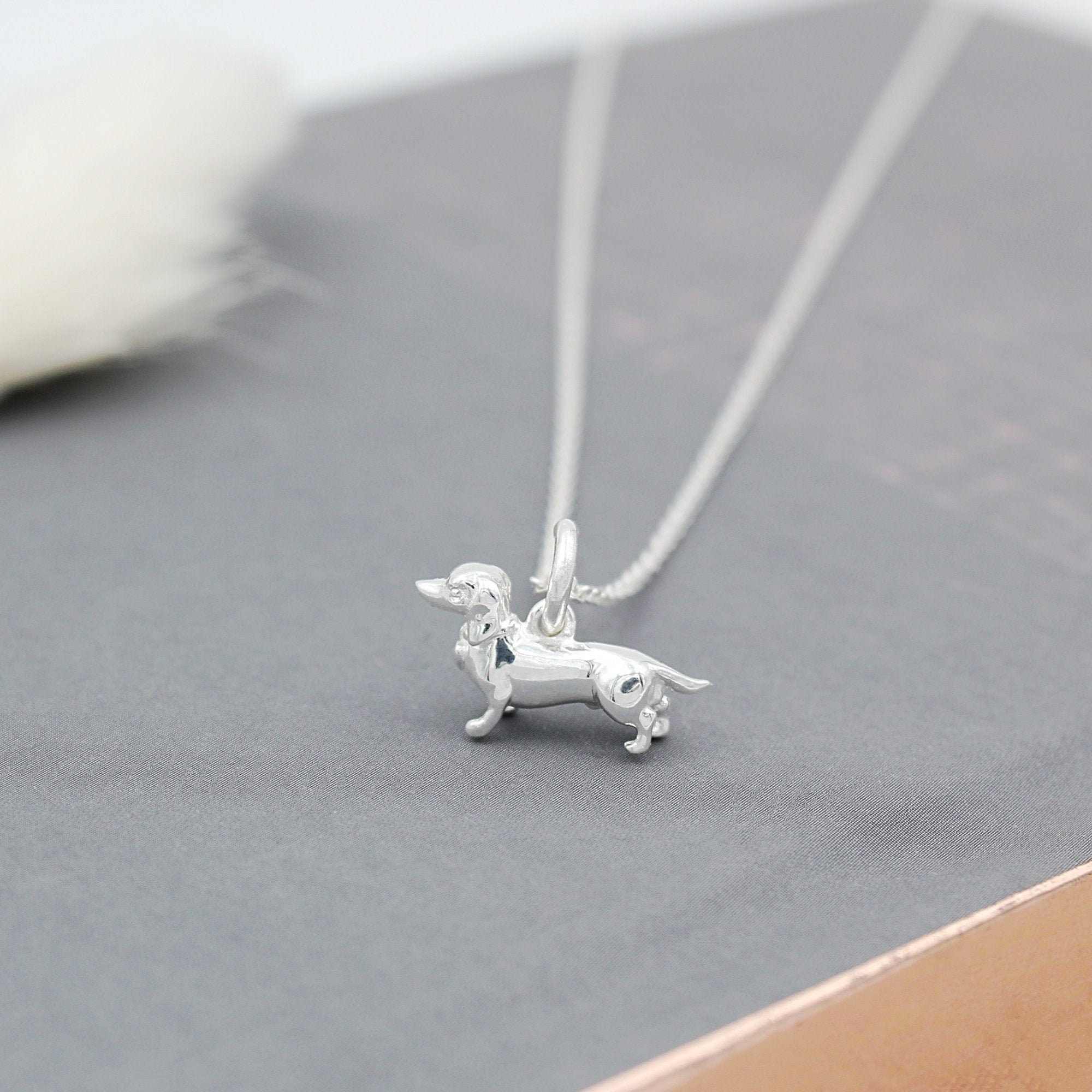 Sterling Silver Mini Sausage Dog/dachshund Necklace - Etsy Finland